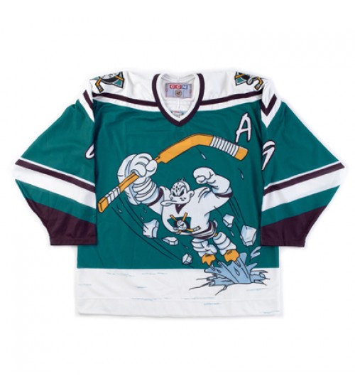 Custom 1995-96 Throwback Anaheim Mighty Ducks Wild Wing 9 Paul Kariya Game Worn Alternate Jersey